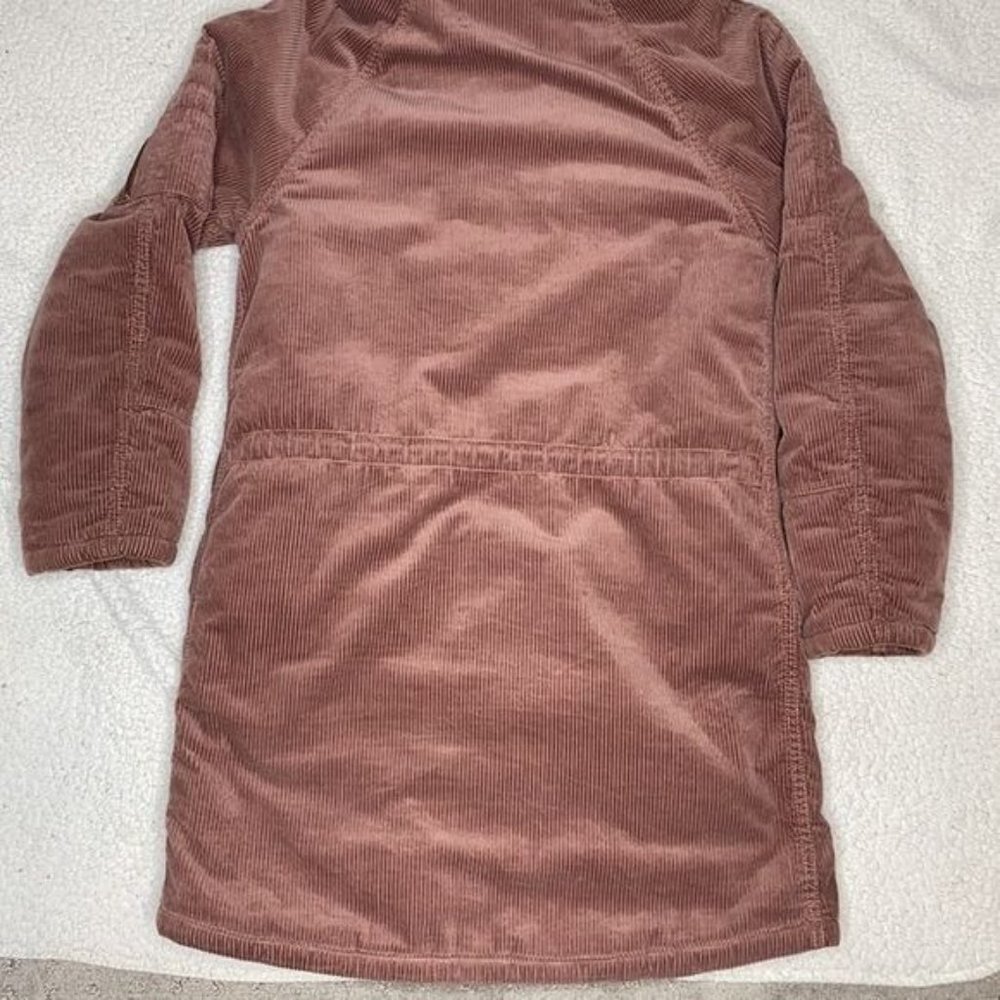 American Eagle Blush Pink Corduroy Faux Fur Hood Parka Jacket: Size XXS - Picture 8 of 13